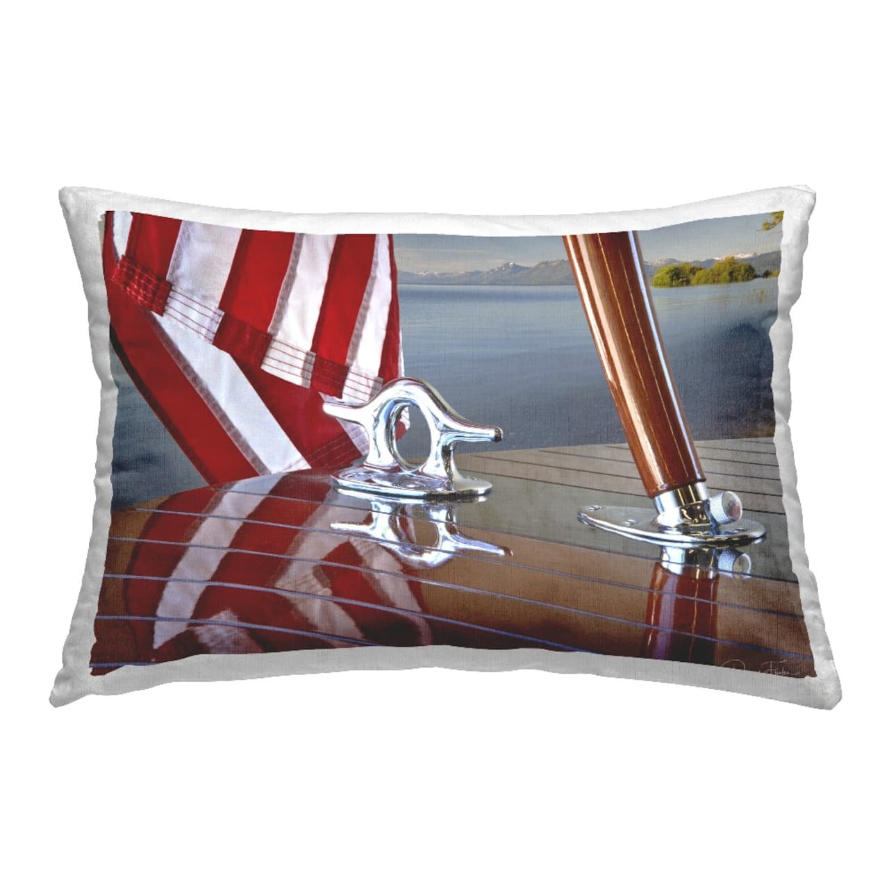 Stupell Industries Flag On Boat Hull Decorative Printed Throw Pillow